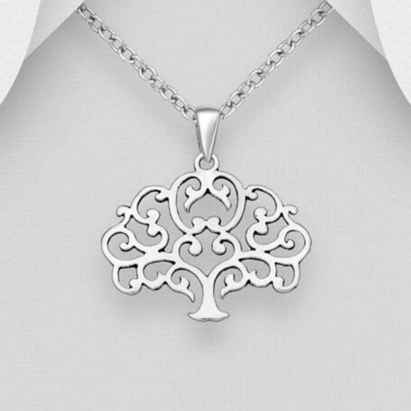 925 Sterling Silver "Tree of Life" Made in Italy 20" Necklace NEW - Picture 1 of 1